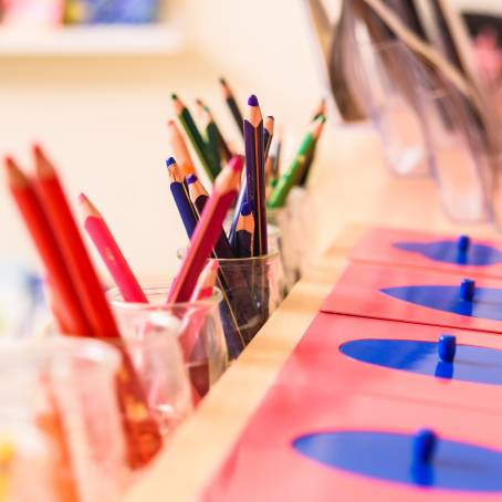 Vibrant Artistry Color Pencils in a Glass Vase