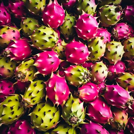 Dragon Fruit Delights A Colorful Display at the Market