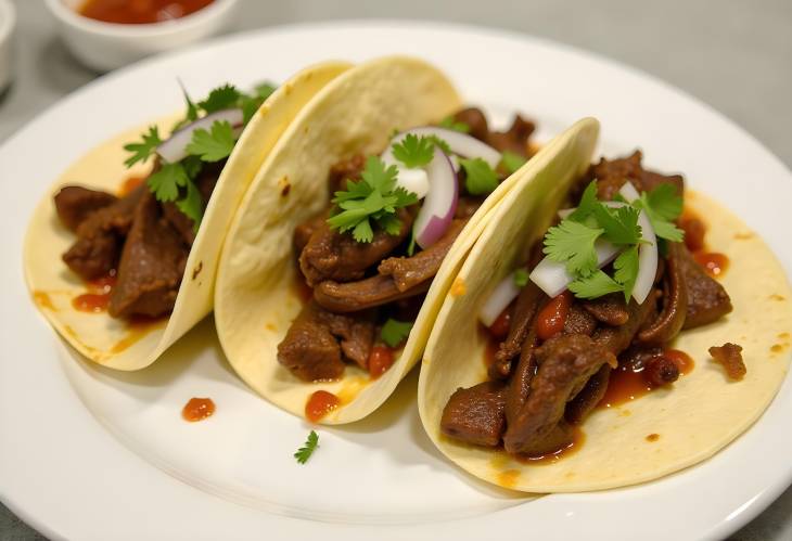 Delicious Tacos de Arrachera with Cilantro and Onions