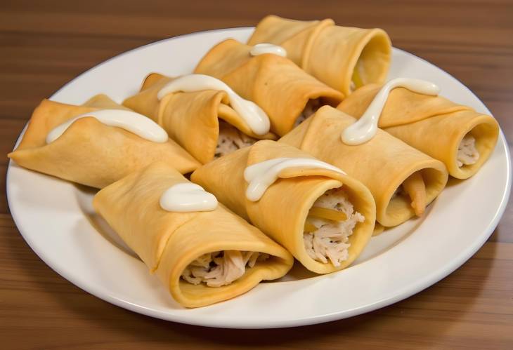 Tacos Dorados Fried Rolls with Chicken and Potato Filling