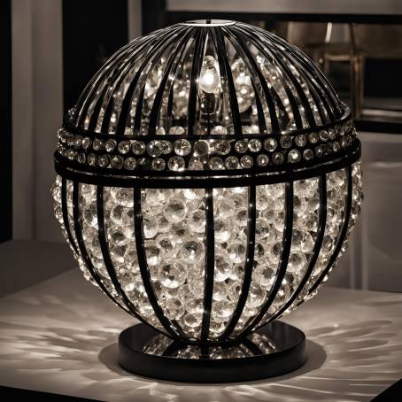 Spherical Crystal Strass Lighting Elegance in Black