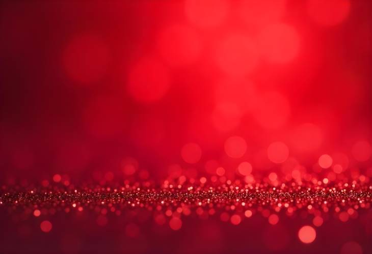 Vivid Red Glitter Background with Select Focus Blur