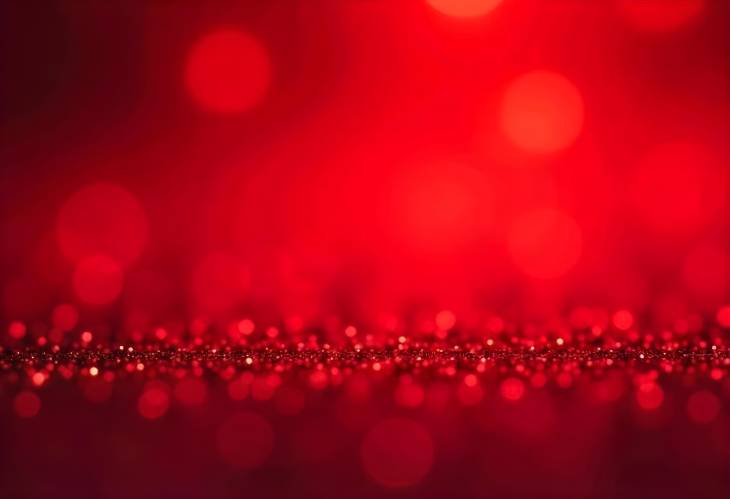 Radiant Red Glitter Background with Abstract Blur