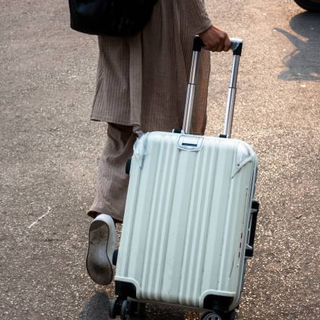 Elegant Silvery Suitcase Perfect for Jetsetters