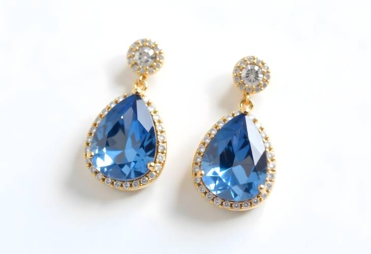 Sophisticated Blue and Yellow Sapphire Earrings with Diamonds