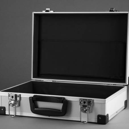 Sleek and Stylish Silvery Suitcase for Travelers