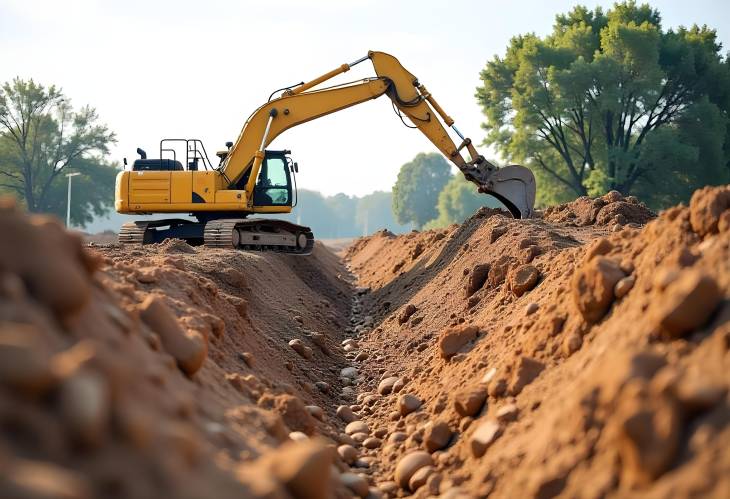 Efficient Excavation Laying Sewer Pipes for a MultiStory Building