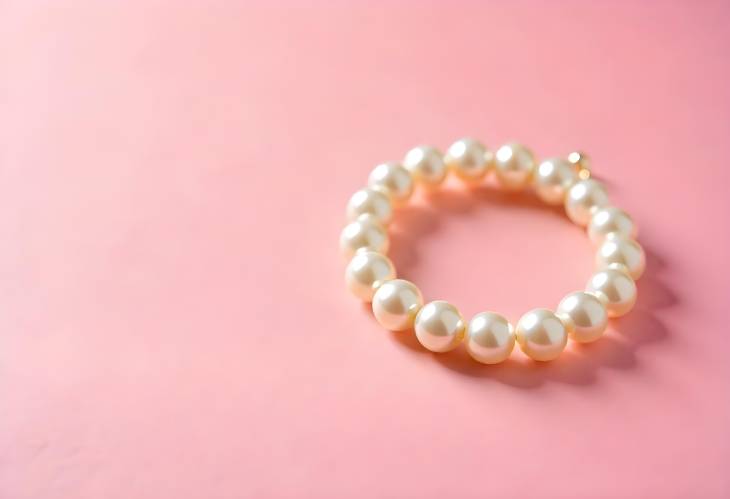 Luxurious Pearl Golden Jewelry on Soft Pink Background