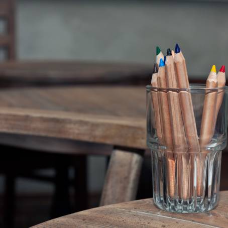 Creative Chaos Color Pencils Organized in Glass