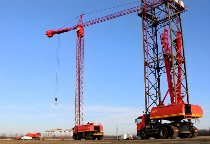 Grodnos Construction Scene Truck Crane at Work