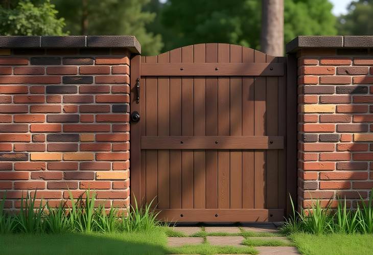 Blending Styles Modern Fence with Old Style Brickwork