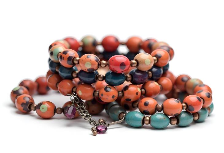 Funky Colorful Bracelets Isolated Jewelry Gems