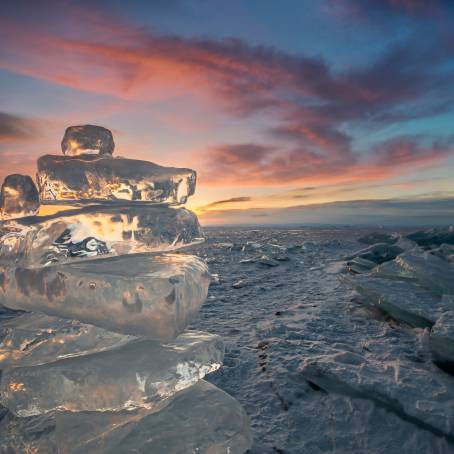 Embracing the Cold A Large Block of Ice