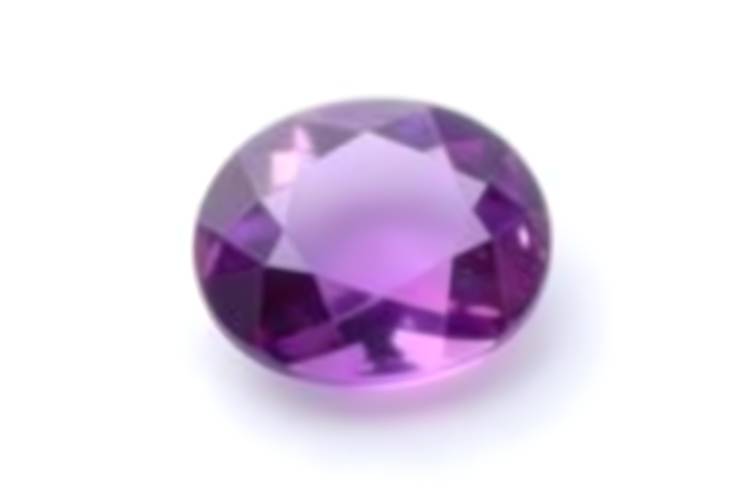 Elegant Amethyst Gemstone Round and Oval Cuts on White Background