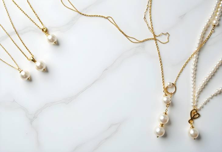 Captivating Jewelry Flat Lay A Stylish Presentation on Marble