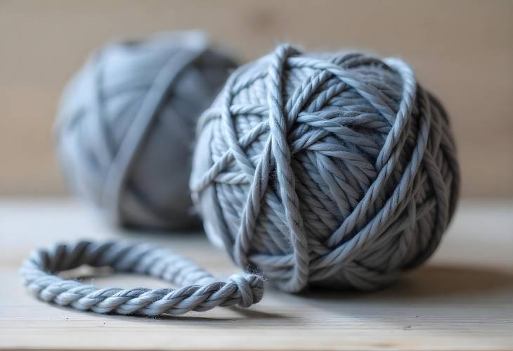 Cozy Creations Gray Ball of Yarn for Knitting