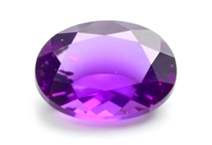 Sophisticated Amethyst Gemstone Round and Oval Cuts on White Background