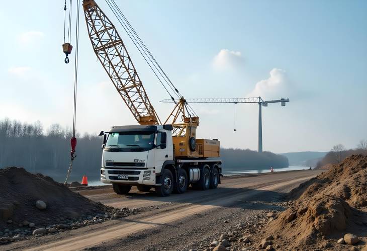 Building Tomorrow Truck Crane at Grodnos Construction Site