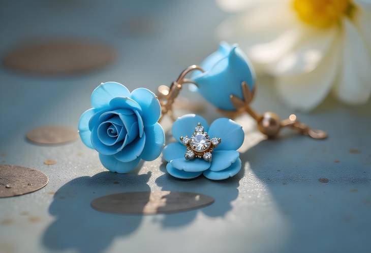 Chic Blue Rose Earrings for Everyday Elegance