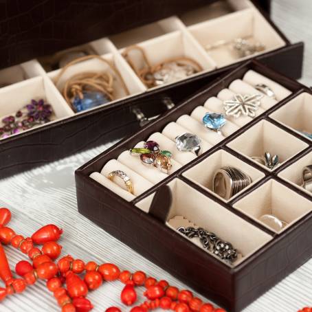 Elegance in Every Detail Opened Silver Jewelry Box