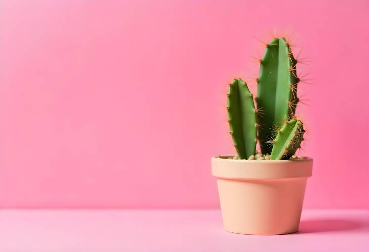 Cactus Aesthetic Bright and Playful Pink Background