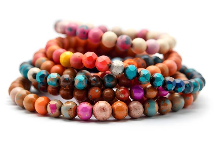 Vibrant Jewelry and Funky Bracelets Isolated for Impact