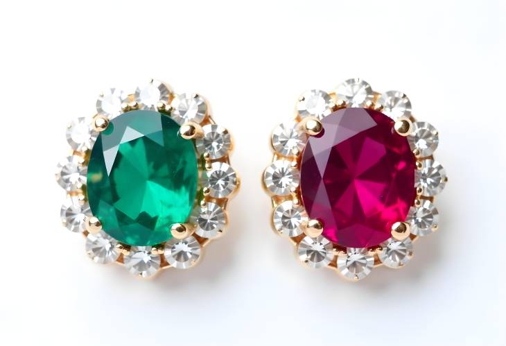 Chic Drop Earrings with Ruby, Emerald, and Blue Sapphire