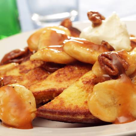 Delightful French Toast with Sticky Toffee Pecan Sauce