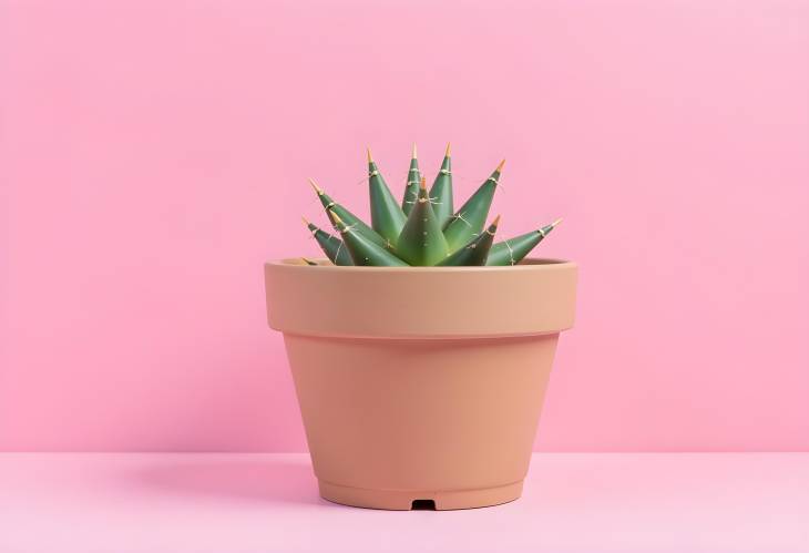 Playful Cactus on a Soft Pink Canvas