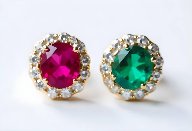 Chic Drop Earrings with Ruby, Emerald, and Blue Sapphire