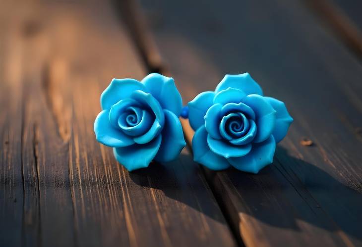 Vibrant Blue Rose Earrings for a Stylish Touch