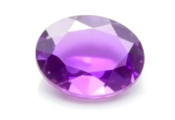 Sophisticated Amethyst Gemstone Round and Oval Cuts on White Background