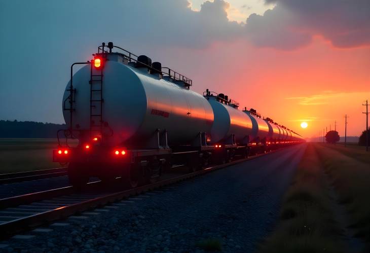 Backlit Fuel Tanks A Glimpse of Rail Transport