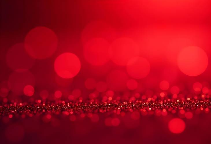 Dynamic Red Glitter Background with Artistic Blur Effect