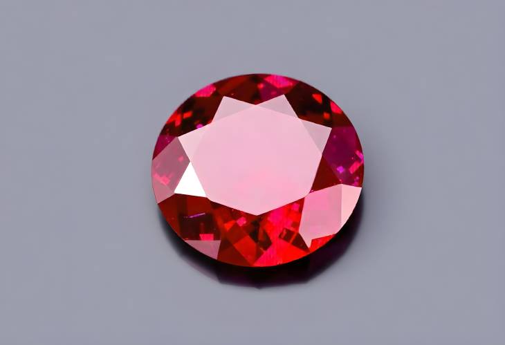 Elegant Ruby Gemstone Round Cut Isolated for Artistic Display