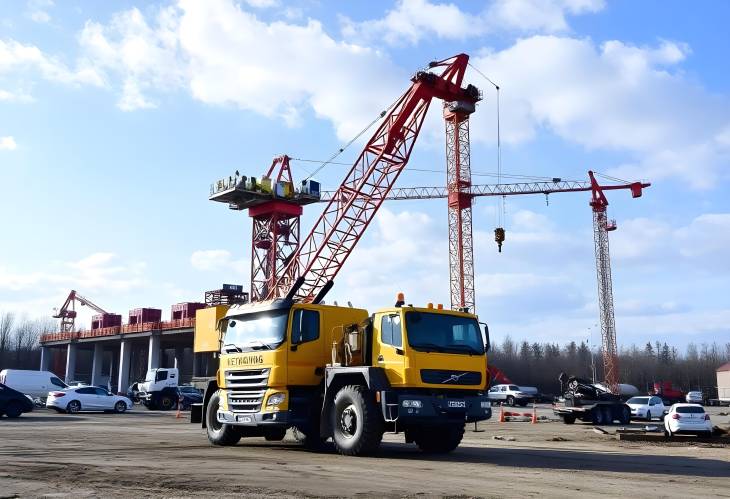 Powering Progress Truck Crane at Hydropower Construction Site