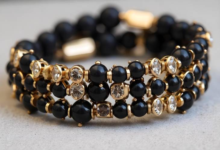 Elegant Black Jewelry Chic Bracelets, Rings, and Watches