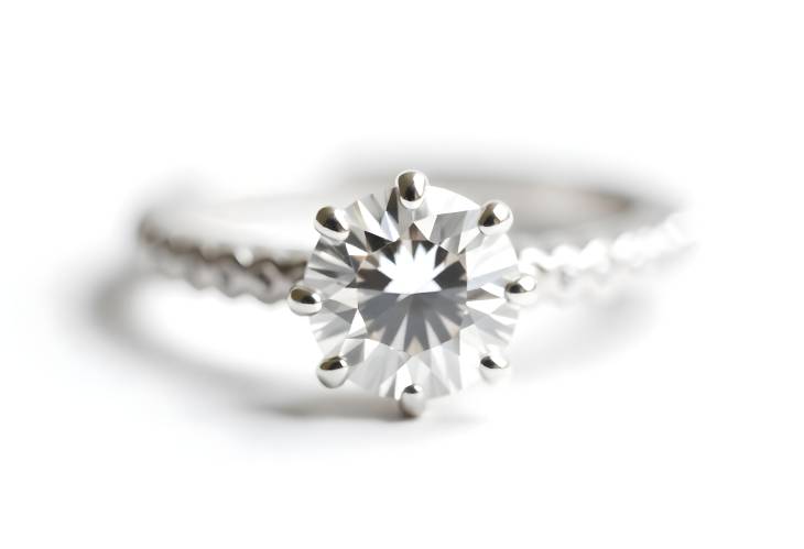 Chic Isolated Collection of Engagement and Wedding Diamond Rings