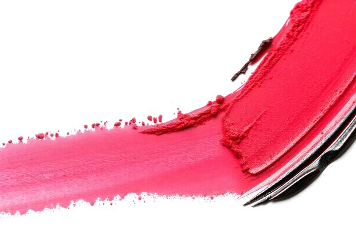 Artful Red Eyeshadow and Blush Brush Stroke Isolated