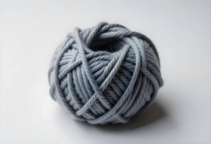 Knitting Essentials A Soft Gray Ball of Yarn