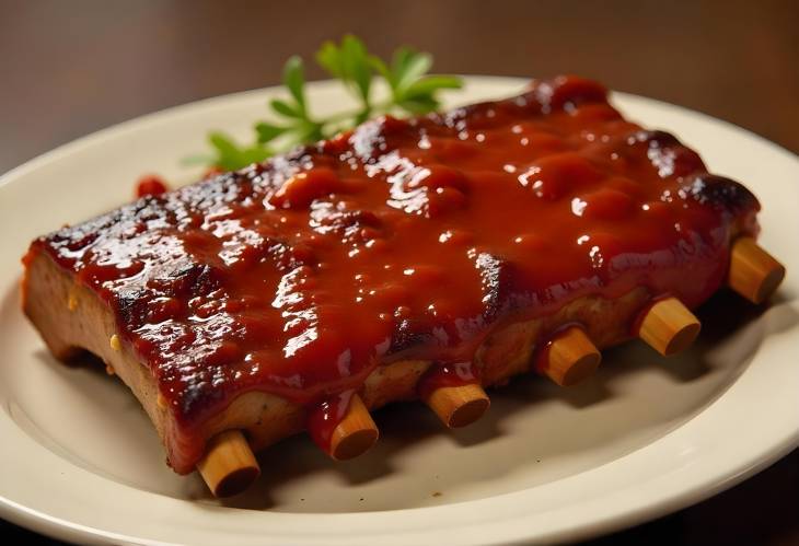 BBQ Ribs Slathered in Flavorful Barbecue Sauce