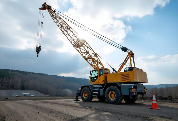 The Backbone of Construction Truck Crane at Hydropower Site