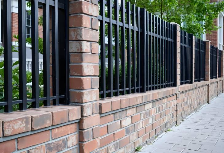 Elegance in Fencing Modern Design Meets Classic Brick