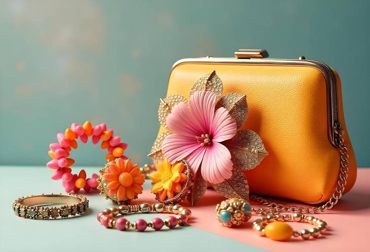 Fashionable and Bright Summer Accessories Clutches and Jewelry for Ladies