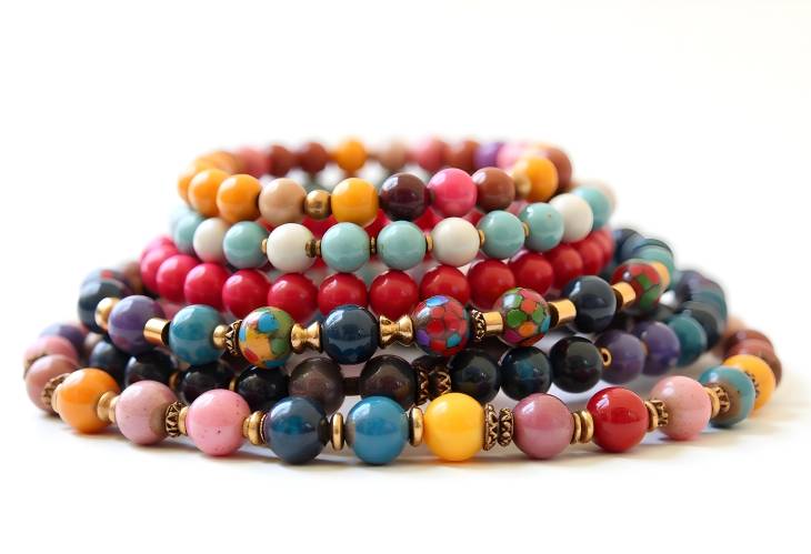 Playful and Funky Bracelets Colorful Jewelry Isolated