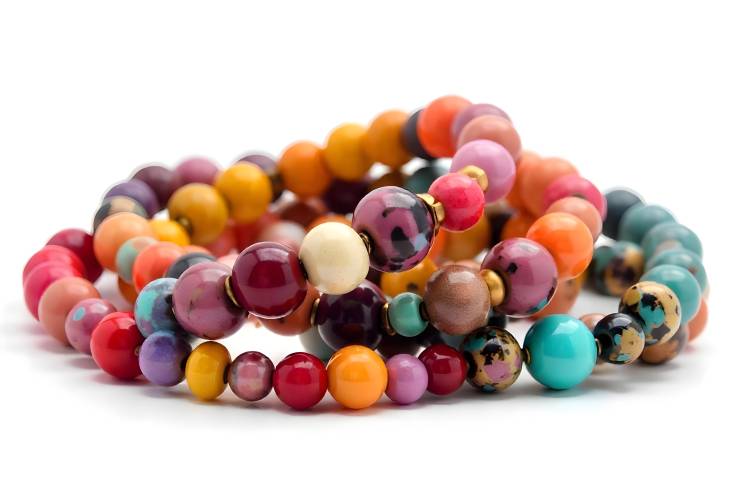 Funky Colorful Bracelets Isolated Jewelry for a Vibrant Look