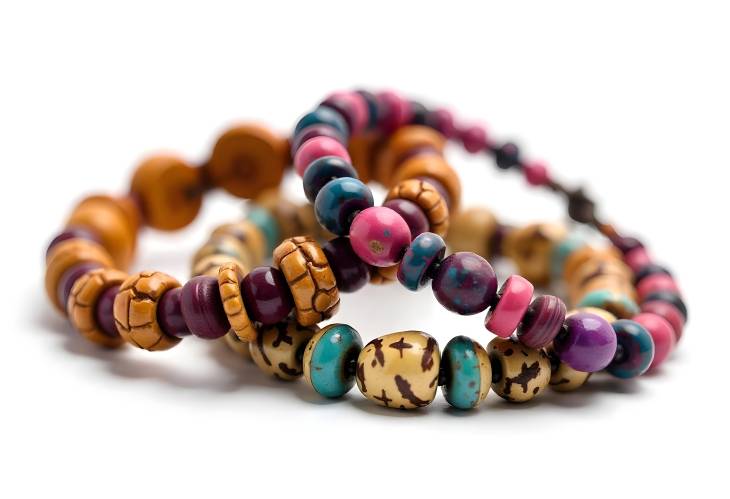 Colorful Funky Jewelry Stylish Bracelets Isolated for Fashion