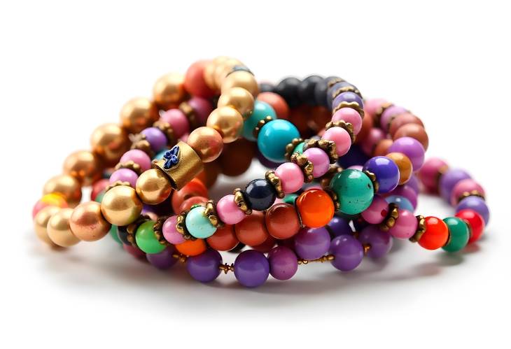 Vibrant Funky Jewelry Isolated Colorful Bracelets