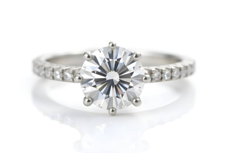 Captivating Isolated Group of Engagement and Wedding Diamond Rings