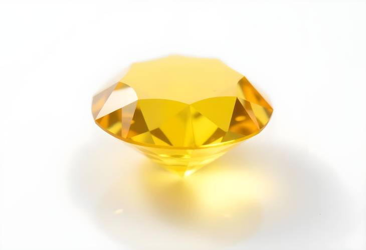 Elegant Yellow Diamond on Clean White Background